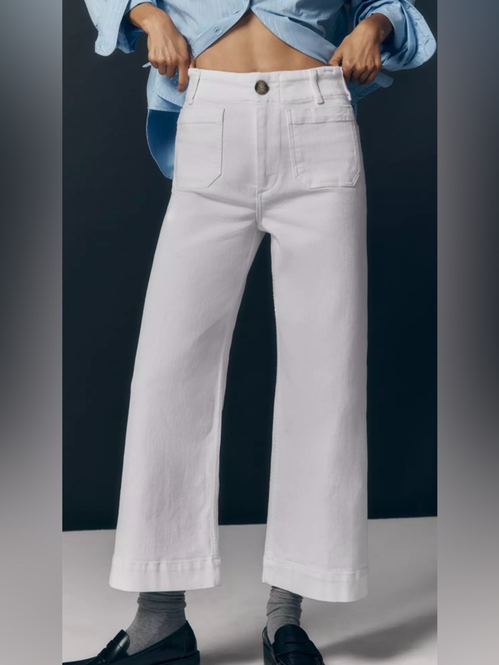 The Colette Crop Wide-Leg Jeans by Maeve